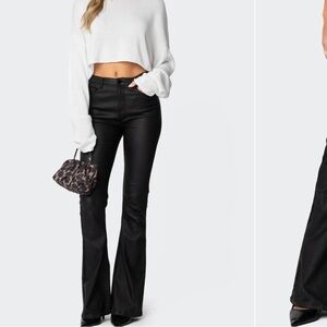 Edikted Black Flared Pants Size: M